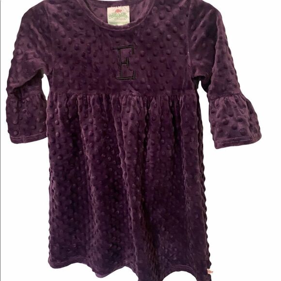 “E” Lolly  Wolly Doodle Velour/Velvet Monogramed Dress • Size 6/7 - Picture 2 of 9
